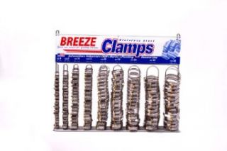 Breeze Hose Clamp Display Assortment, Automotive Assortment, 1 assortment contains 200 assorted Automotive Clamps, one 6200 Empty Rack Stainless Hose Clamp Assortment