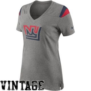 Nike New York Giants Womens Retro Fan V Neck T Shirt   Ash