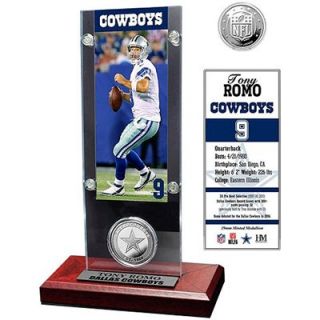 Tony Romo Dallas Cowboys Acrylic Desktop Ticket Display Case with Silver Coin
