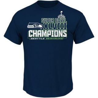 Seattle Seahawks Super Bowl XLVIII Champions Choice V T Shirt   College Navy