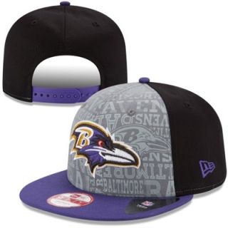 Mens New Era Black Baltimore Ravens 2014 NFL Draft 9FIFTY Snapback Hat