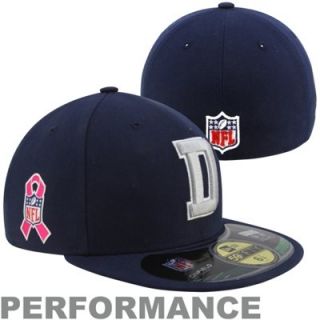 New Era Dallas Cowboys Breast Cancer Awareness On Field 59FIFTY Fitted Hat   Navy Blue