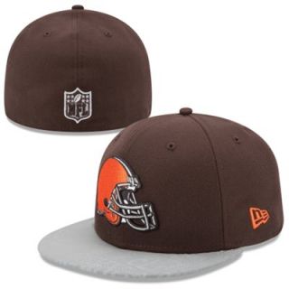 Mens New Era Brown Cleveland Browns 2014 NFL Draft 59FIFTY Reflective Fitted Hat