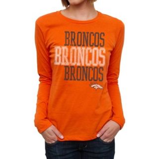 Denver Broncos Ladies Team Repeat Long Sleeve T Shirt   Orange