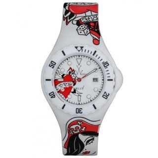 ToyWatch Jelly Tattoo Watch JYT01WH White Pin Up Love Silicone Strap Plasteramic Case Date Display Watches