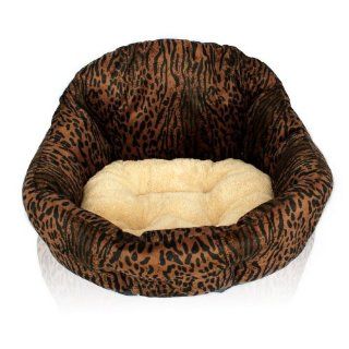 Cute Solid Comfort Soft Warm Dog Beds Pet Sofa Kennels Couch Coffee Leopard H51072 