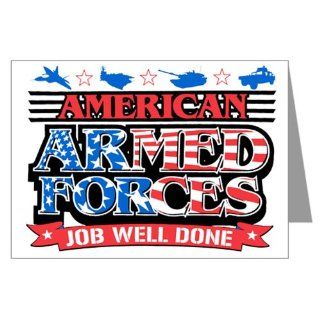 Greeting Card American Armed Forces Army Navy Air Force Military Job Well Done 
