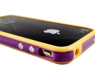 Purple and Gold Premium Bumper Case for Apple iPhone 4S / 4   (AT&T, Verizon, Sprint) 