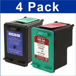 4 Pack (2BK+2C) HP No.98 & No. 95 Black and Tri Color Remanufactured Inkjet Combo Pack Ink C8766WN   C9364WN