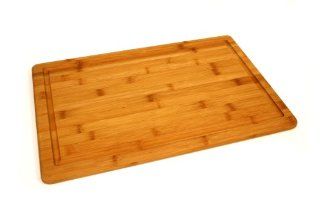 Solid Green Aruba Extra Large Bamboo Carving Board with Groove Kitchen & Dining