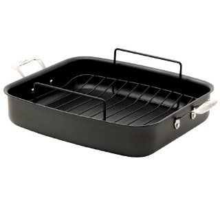 Emeril by All Clad E9199764 Hard Anodized Nonstick Roaster with Nonstick Rack Cookware, Black Kitchen & Dining