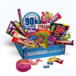 Hometown Favorites 1990's Nostalgic Candy Gift Box, Retro 90's Candy, 3 Pound  Hard Candy  Grocery & Gourmet Food