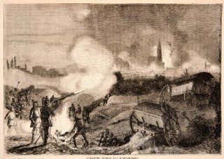 1874 Wood Engraving Strasbourg During Bombardment Siege Germany Battle Army War   Original In Text Wood Engraving   Prints