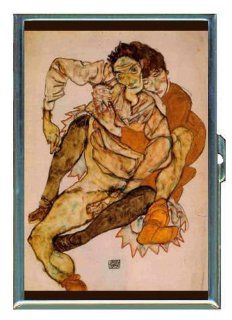 Egon Schiele Embrace Couple Double Sided Cigarette Case, ID Holder, Wallet with RFID Theft Protection