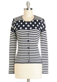 Dots and Stripes Forever Cardigan  Mod Retro Vintage Sweaters