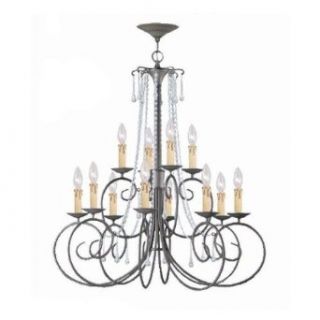 5212 DR CL MWP Soho 12LT 2 Tier Chandelier, Dark Rust Finish with Clear Hand Cut Crystal Accents    