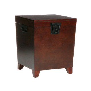 SEI Espresso Pyramid Trunk End Table   End Tables Living Room