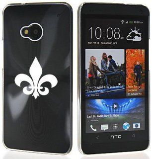 Black HTC One M7 Sprint AT&T T Mobile Aluminum Plated Hard Back Case Cover 7M138 Fleur De Lis Cell Phones & Accessories