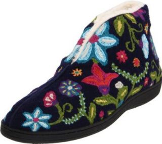 ACORN Women's Talara Bootie Slipper, Navy/Multi, Small/5 6 M US Slippers Wool Shoes