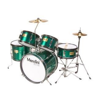 Mendini MJDS 5 GN Complete 16 Inch 5 Piece Green Junior Drum Set with Cymbals, Drumsticks and Adjustable Throne Musical Instruments