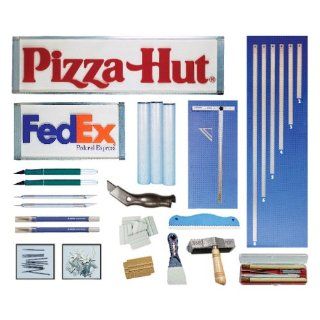 Sign Shop Accessories Kit, Includes (2) 36"x150' Films, rulers, vinyl kit, squeegees, weeders, etc Industrial Warning Signs