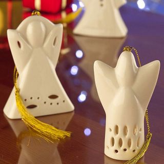 Belleek Living Ivory Angel Of Joy Pierced Christmas ornament