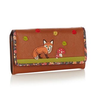 Mantaray Tan applique fox large flapover purse