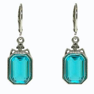 1928 Aqua drop earrings