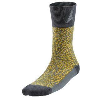 Jordan Elephant Print Crew Socks   Basketball   Accessories   Cool Grey/Dark Grey/Varsity Maize