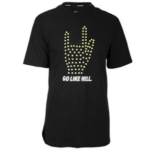 Nike Dri FIT Cotton Graphic Running T Shirt   Mens   Running   Clothing   Black/Reflective Silver
