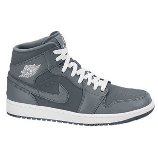 Jordan AJ1 Mid   Boys Grade School   Basketball   Shoes   Cool Grey/White/Cool Grey
