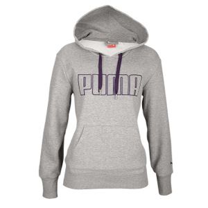 PUMA Large Logo Pull Over Hoodie   Womens   Casual   Clothing   Athletic Gray Heather
