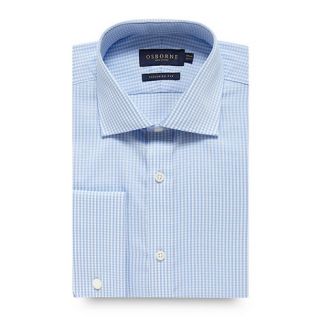 Osborne Light blue twill gingham tailored fit shirt