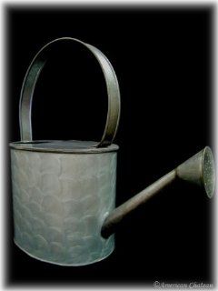New Retro Large Iron Galvanized Metal Blue Watering Can  Outdoor Statues  Patio, Lawn & Garden