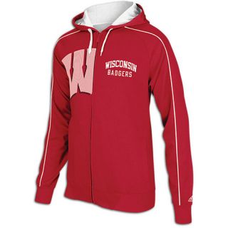 adidas College Full Zip Hoodie   Mens   Basketball   Clothing   Wisconsin Badgers   University Red