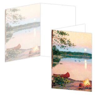 ECOeverywhere Moonrise in Canoe Country Boxed Card Set, 12 Cards and Envelopes, 4 x 6 Inches, Multicolored (bc11213)  Blank Postcards 