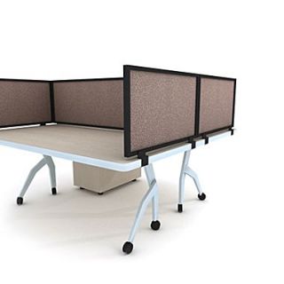 Obex Acoustical Desk Mount Privacy Panel W/Black Frame, 24 x 36, Java