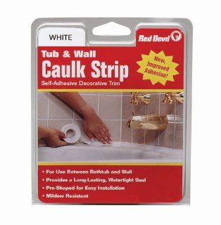 Red Devil 0151 Wide White Tub & Wall Caulk Strip 1 5/8 Inch by 11 Foot   Kitchen Sink Installation Parts And Kits  