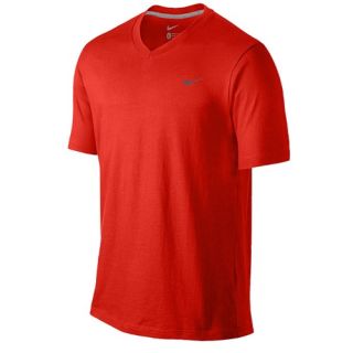 Nike Ath Dept Swoosh V Neck T Shirt   Mens   Casual   Clothing   Challenge Red/Dark Grey