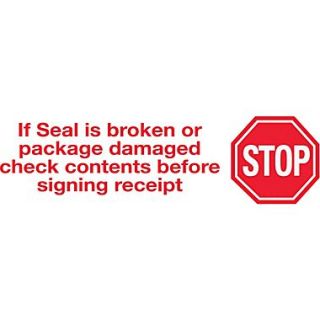 2 x 110 yds.   Stop If Seal Is Broken Tape Logic™ Pre Printed Carton Sealing Tape, 36/Case