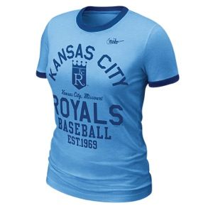Nike MLB Cooperstown Ringer T Shirt   Womens   Baseball   Clothing   Kansas City Royals   Light Blue