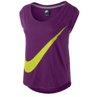 Nike Prep T Shirt   Womens   Casual   Clothing   Bright Grape/Venom Green