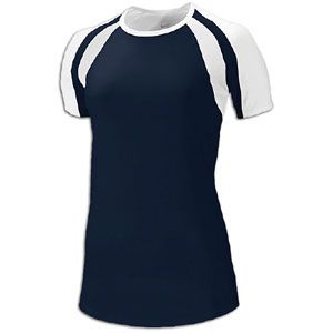 Nike Court Warrior S/S Jersey   Womens   Volleyball   Clothing   Navy/White/Navy