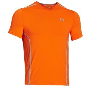 Under Armour Heatgear Armour Vent Fitted S/S Top   Mens   Training   Clothing   Outrageous Orange/Steel