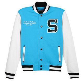 Southpole Baseball Fleece Jacket   Mens   Casual   Clothing   Ocean Blue
