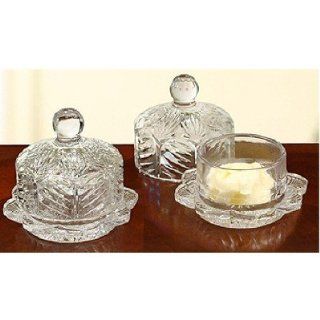 Fifth Avenue Crystal Portico Mini Butter Dishes, Set of 2 Kitchen & Dining