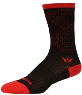 Swiftwick VISION Five Socks, Red/Black Argyle, X Large Sports & Outdoors