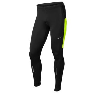 Nike Dri FIT Element Thermal Tight   Mens   Running   Clothing   Black/Volt/Matte Silver