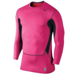 Nike Pro Combat Hyperwarm DF Max Comp Crew   Mens   Training   Clothing   Vivid Pink/Black