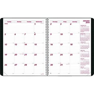 2014 Brownline DuraFlex Monthly Planner, Heavy Duty Poly Covers, Twin Wire, Black, 8 7/8 x 7 1/8